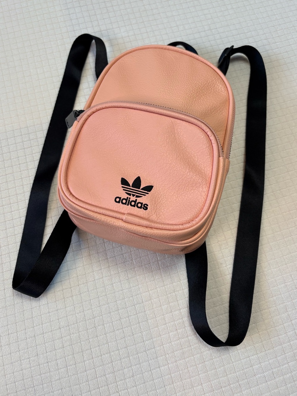 Adidas peach faux leather mini backpack